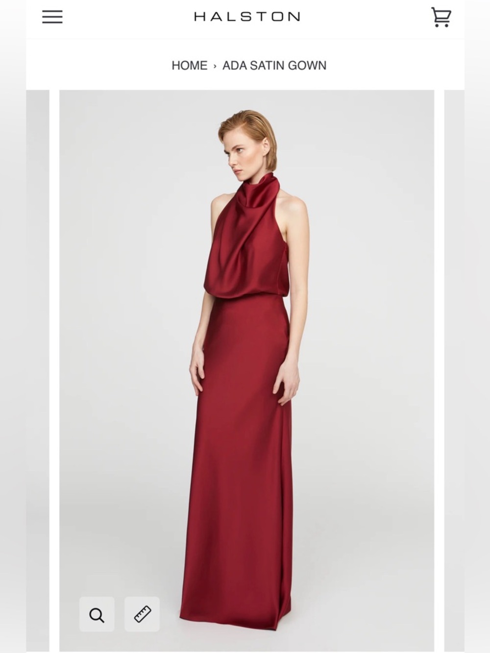Halston Ada Satin Maxi Gown - Wine